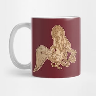 Sitting Mermaid Beige Mug